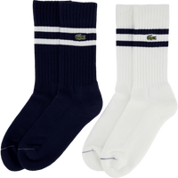 Ribbed Cotton Socks Navy Blue/white Hhw