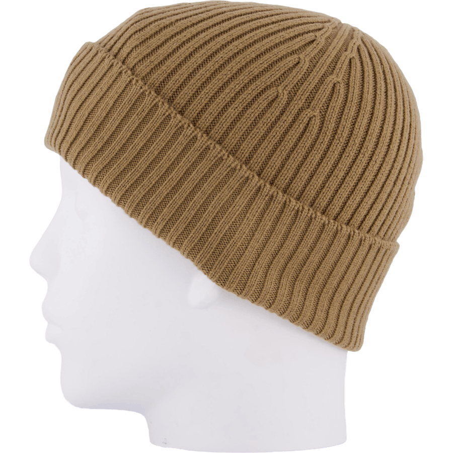 Rib Knit Brushed Wool Beanie Brown Dpc