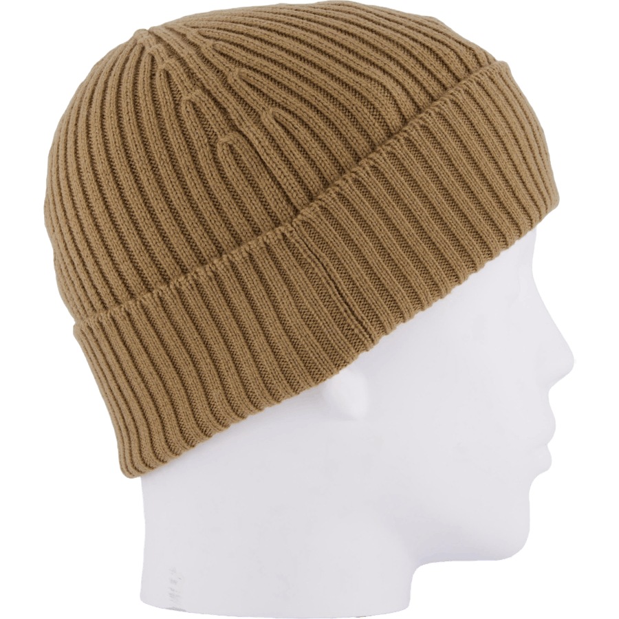 Rib Knit Brushed Wool Beanie Brown Dpc