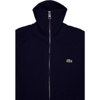 Carded Wool High Neck Zipped S Navy Blue