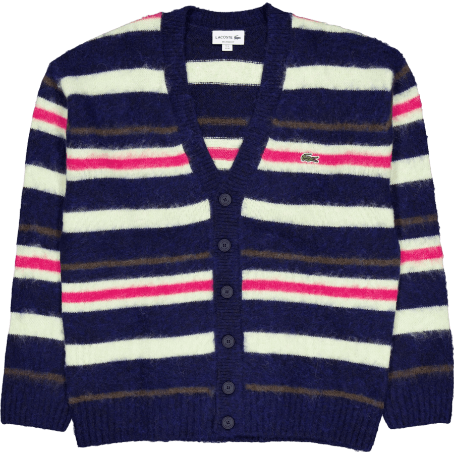 Relaxed Fit Striped Alpaca Woo Navy Blue/pollen 0-bigarr