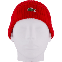Rib Knit Brushed Wool Beanie Red