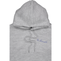 Embroidered Signature Hoodie Silver Chine