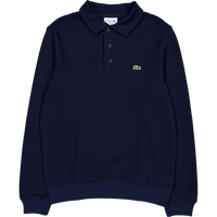 Ribbed Cotton Polo Collar Swea Navy Blue