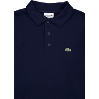 Ribbed Cotton Polo Collar Swea Navy Blue