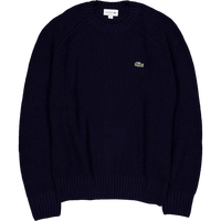 Thick Carded Wool Crew Neck Sw Navy Blue