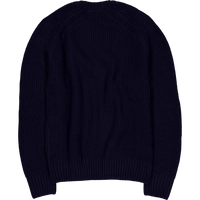 Thick Carded Wool Crew Neck Sw Navy Blue