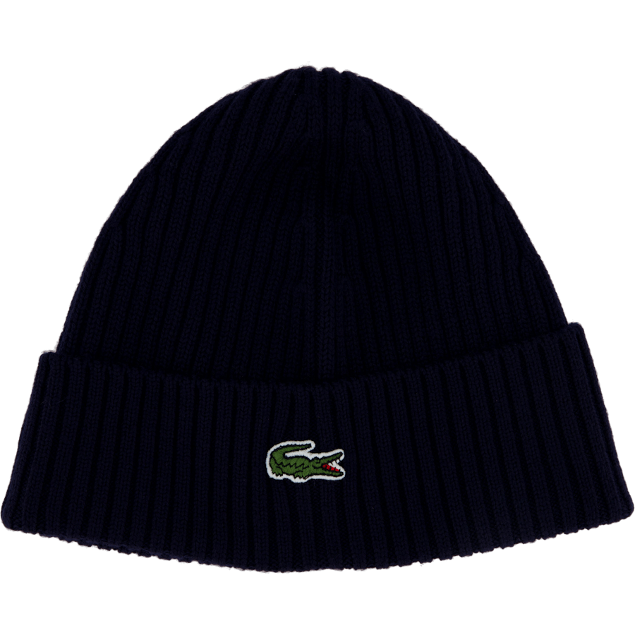 Rib Knit Brushed Wool Beanie Navy Blue