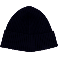 Rib Knit Brushed Wool Beanie Navy Blue