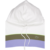 Colour-block Fleece Hoodie Flour/olive-delphinium