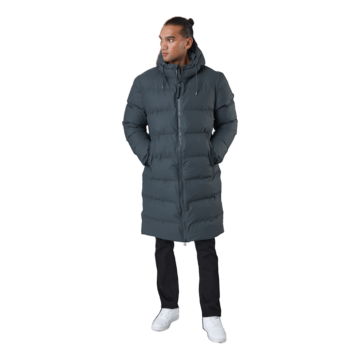 Rains Long Puffer Jacket Slate