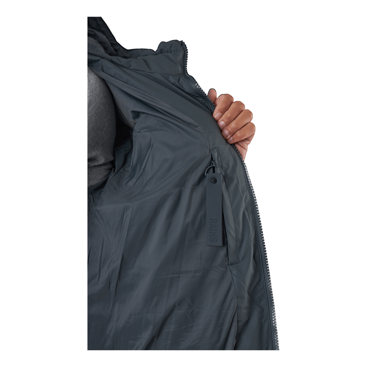 Rains Long Puffer Jacket Slate