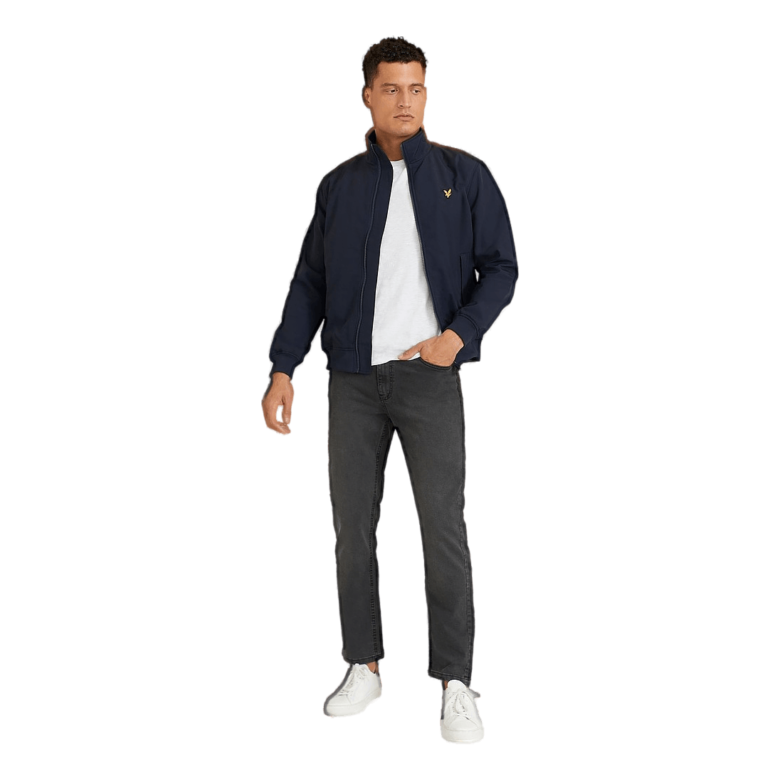 Lyle & Scott Fleece Lined Funnel Neck Jacke Dark