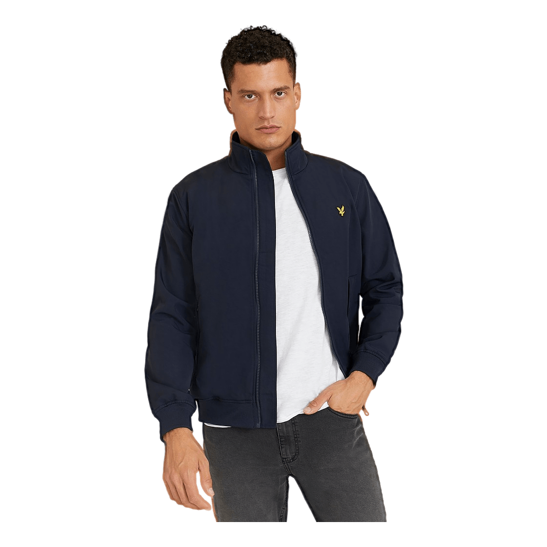 Lyle & Scott Fleece Lined Funnel Neck Jacke Dark