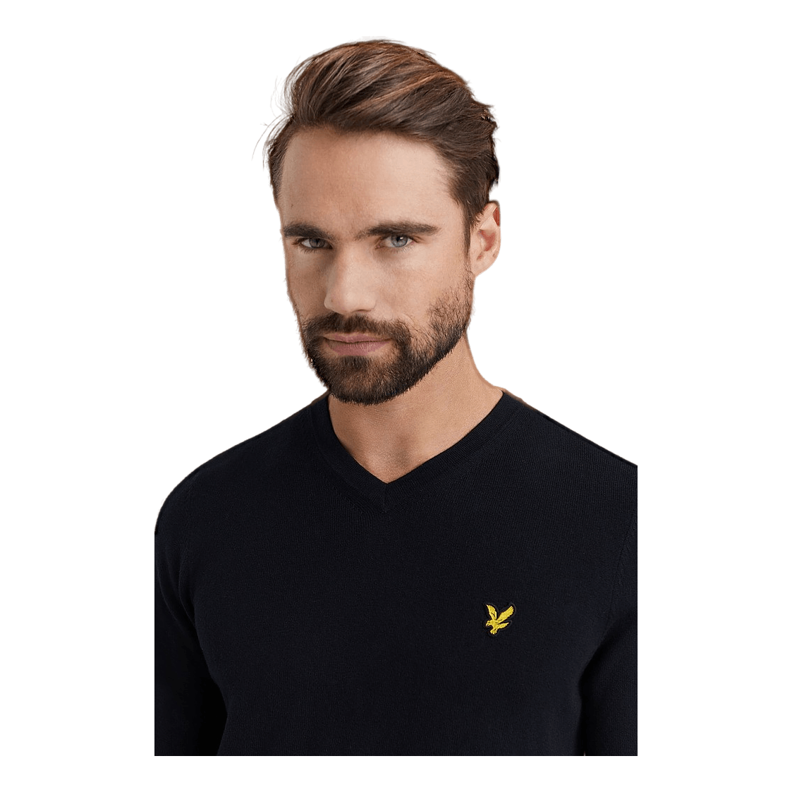 Lyle & Scott Cotton Merino V Neck Jumper Jet