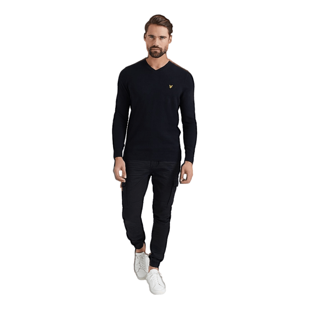 Lyle & Scott Cotton Merino V Neck Jumper Jet