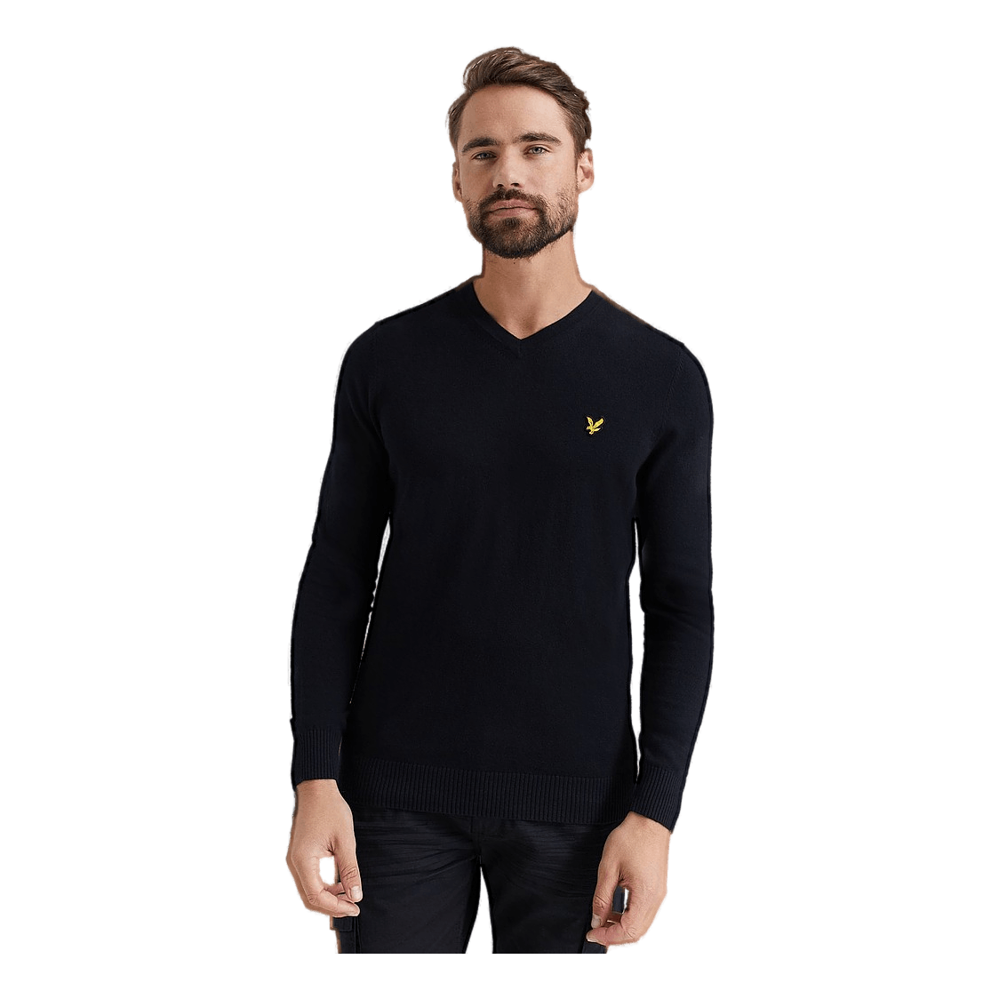 Lyle & Scott Cotton Merino V Neck Jumper Jet