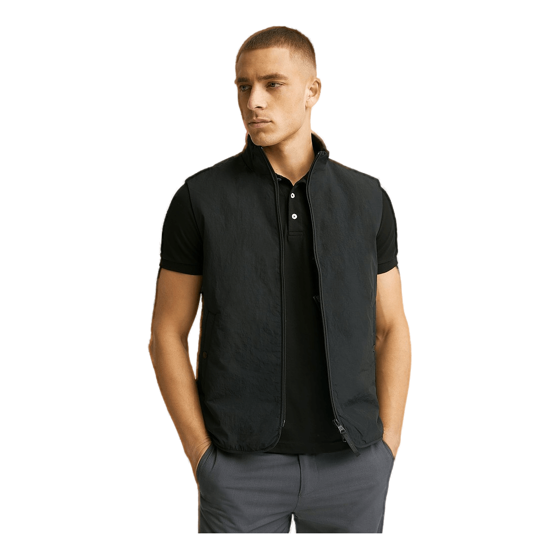 Crinkle Nylon Vest Ck