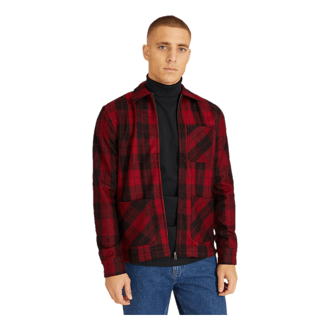 Check Zip Overshirt