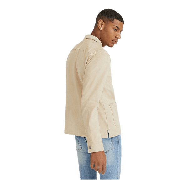 Fake Suede Zip Overshirt