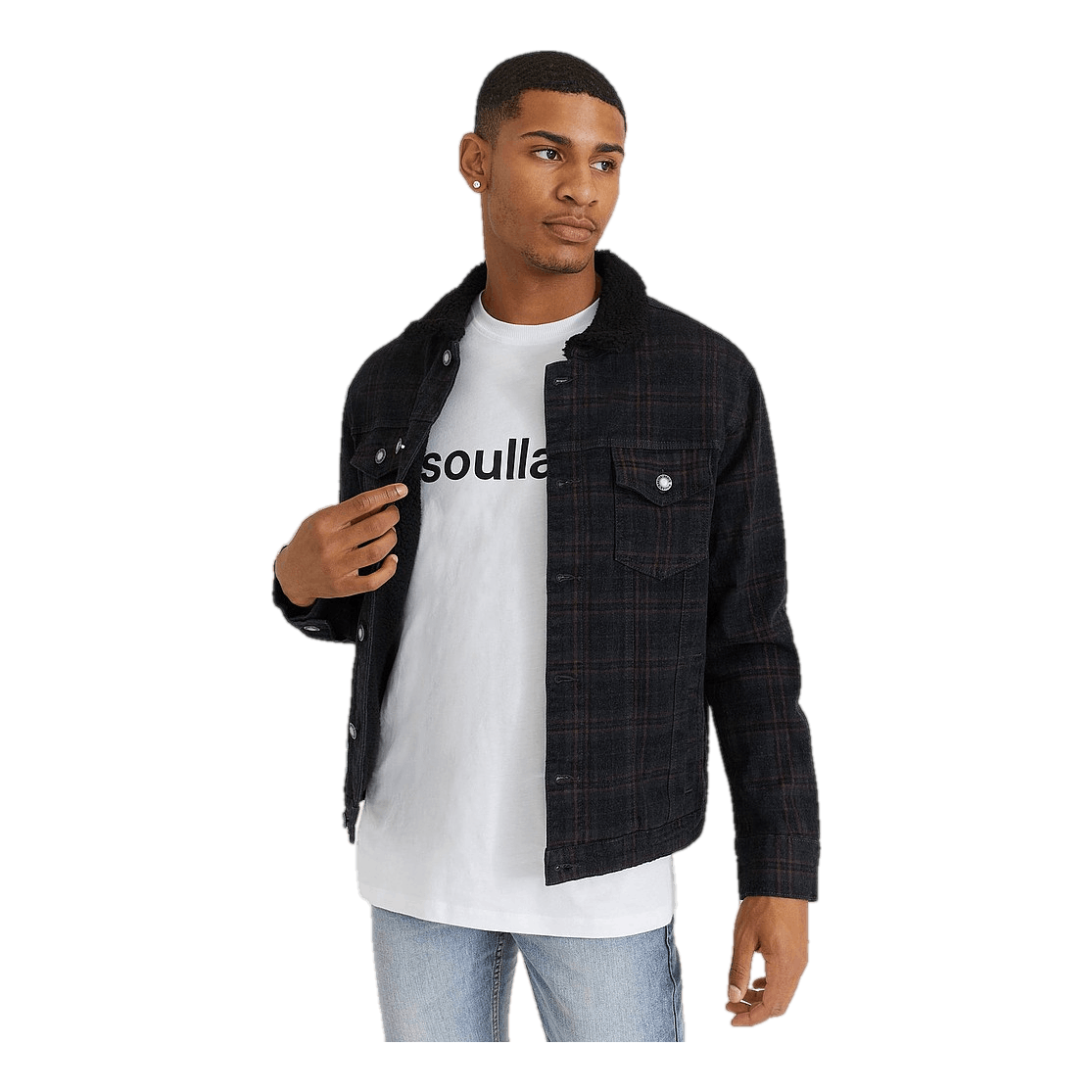 Sherpa Denim Jacket Check
