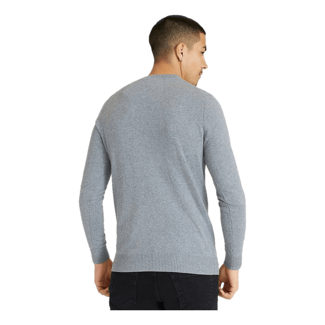 Cotton Merino V Neck Jumper Mid