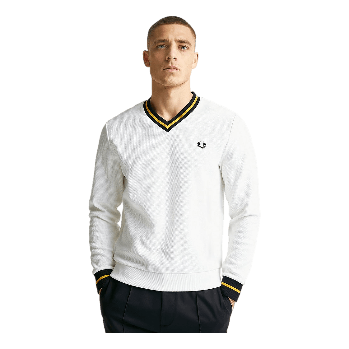 Fred Perry Tip Pique Textured Jumper 129