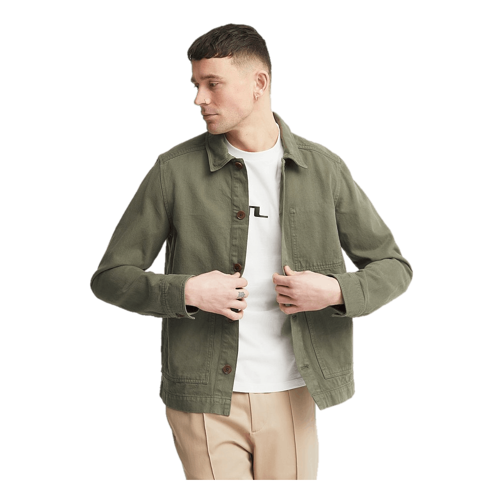 J.Lindeberg Lando Twill Work Overshirt Deep Depths