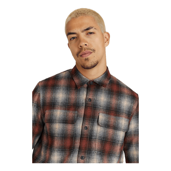 Nudie Jeans Sten Shadow Check Wool Poppy Red