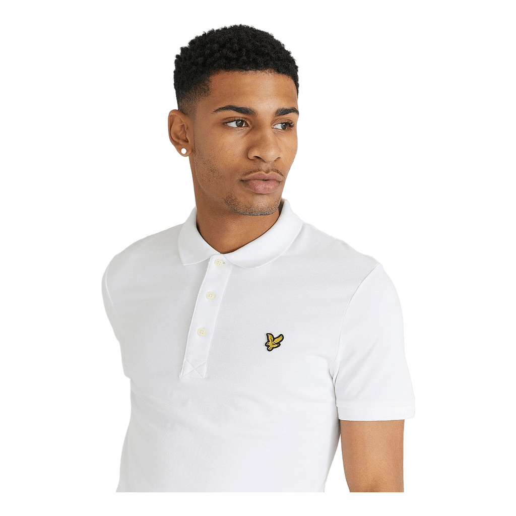 Lyle Scott Plain White Long Sleeved Polo Shirt main image 1