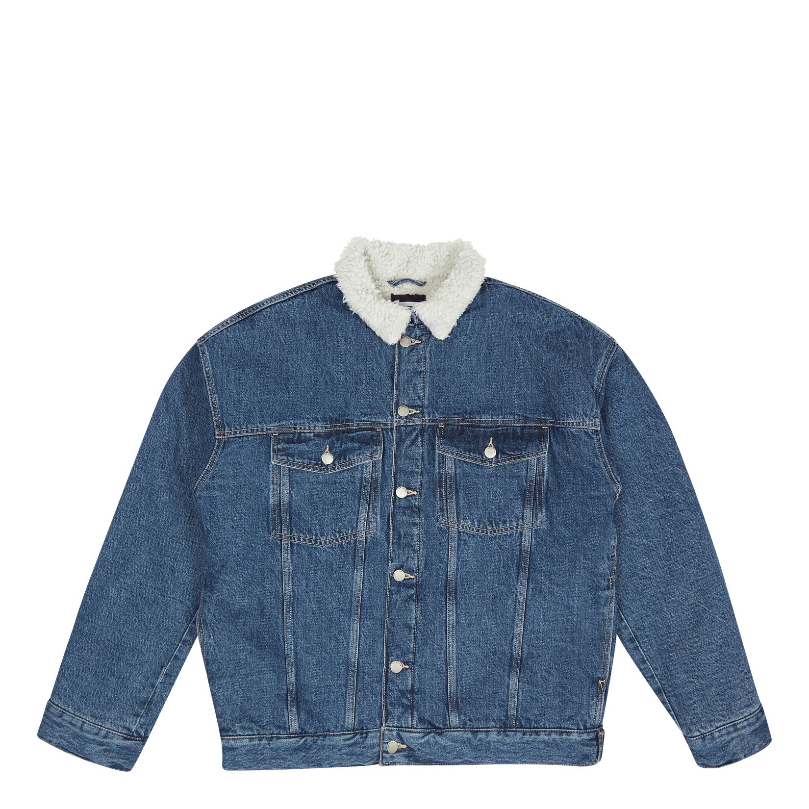 Pile collar clearance denim jacket