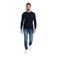 Cotton Merino Crew Jumper Dark