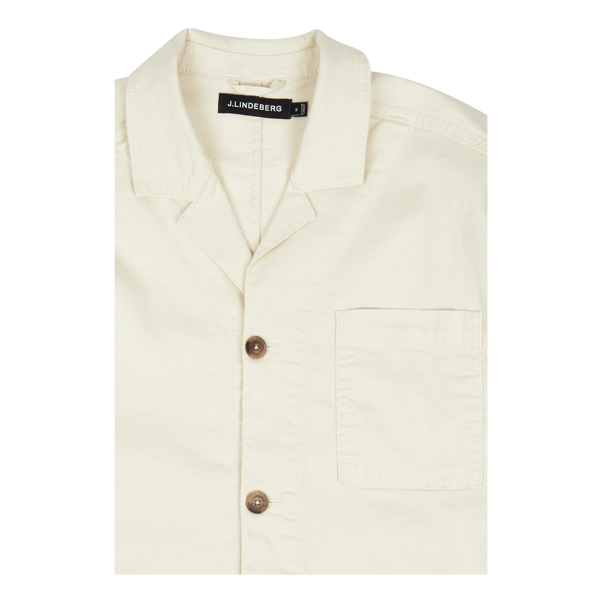 J.Lindeberg Errol Linen Workwear Overshirt Turtledove
