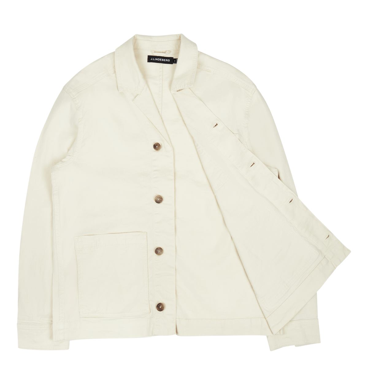 J.Lindeberg Errol Linen Workwear Overshirt Turtledove