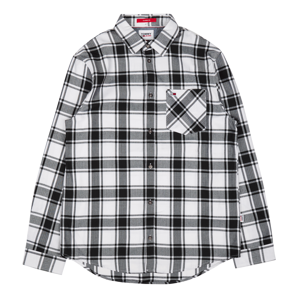 Tjm Check Flannel Shirt White Tommy Hilfiger 8207