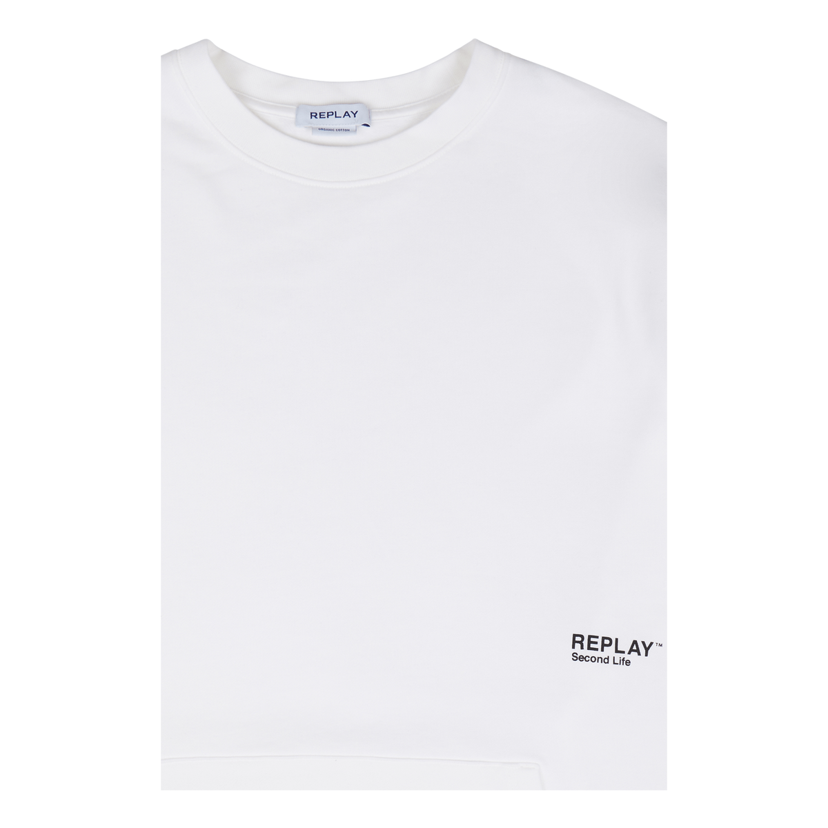 Replay Logo Crew Neck Sweatshirt 801 Chalk