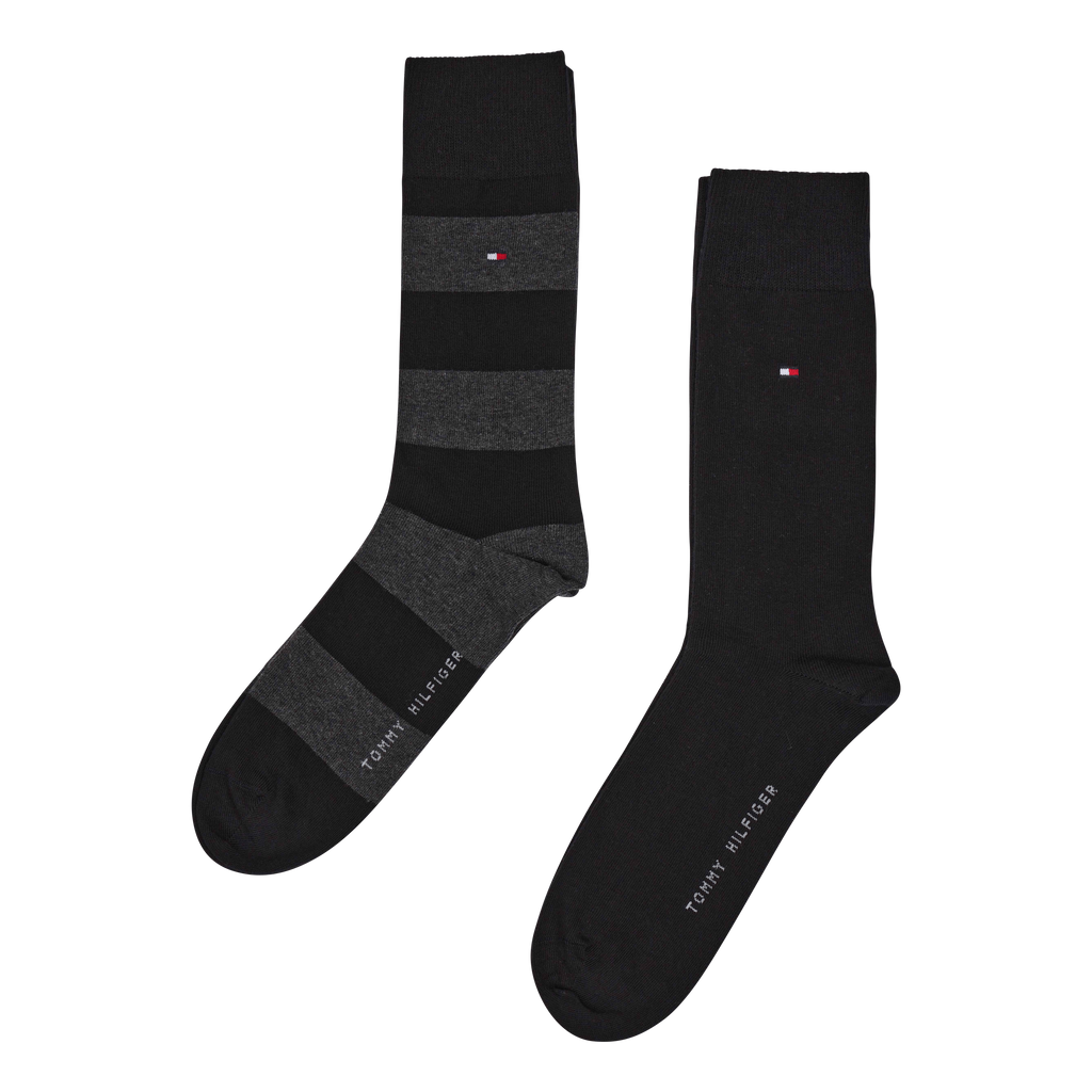 Th Men Rugby Sock 2p 200 Black Tommy Hilfiger