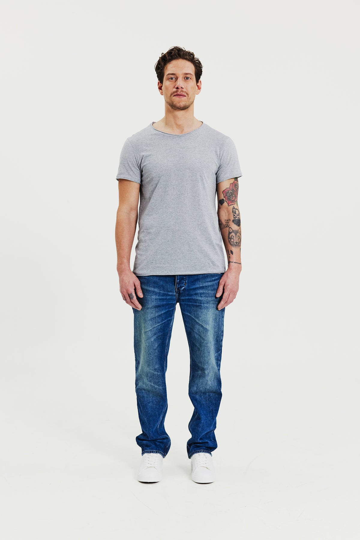 Crew-Neck Relaxed Grey Melange