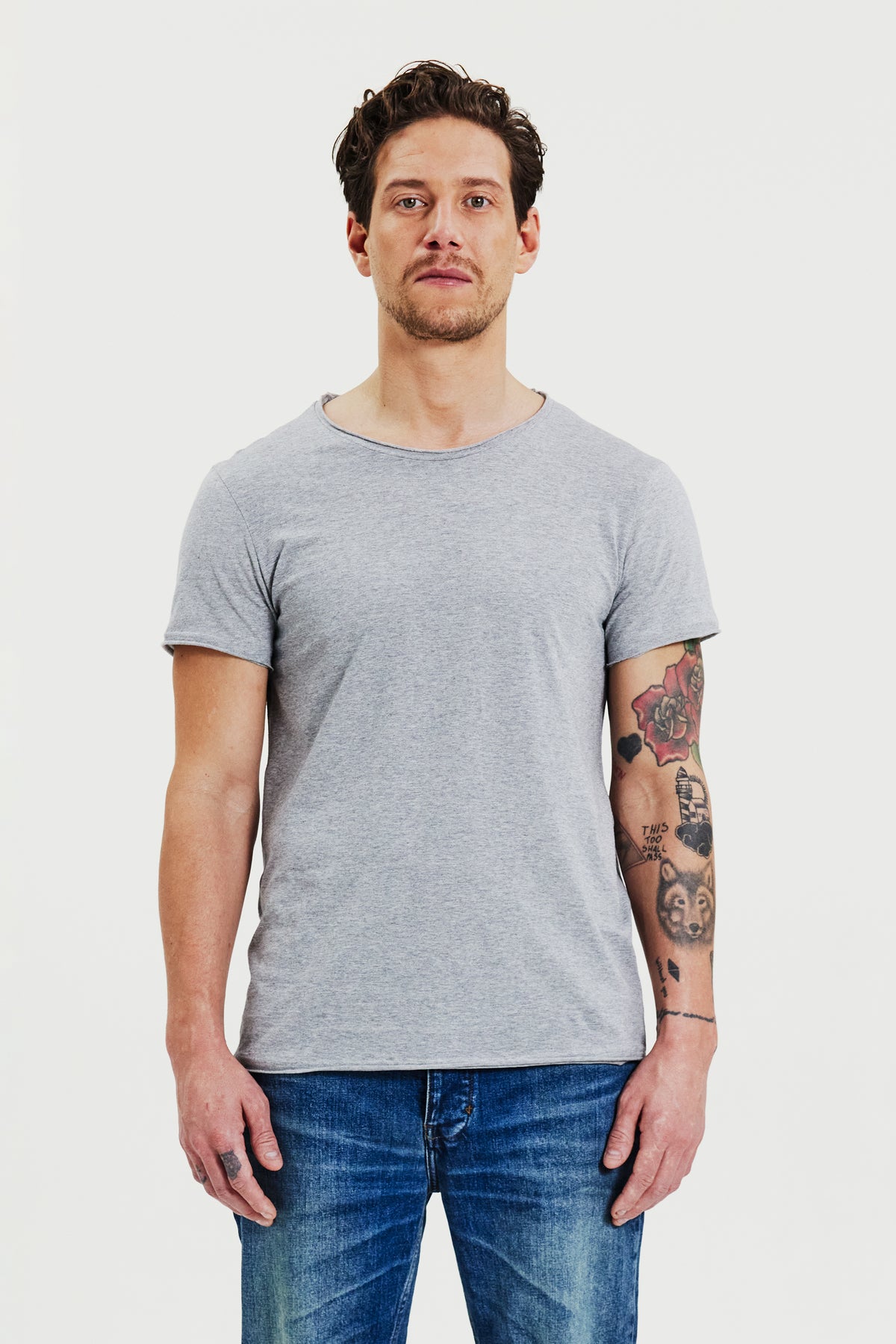 Crew-Neck Relaxed Grey Melange