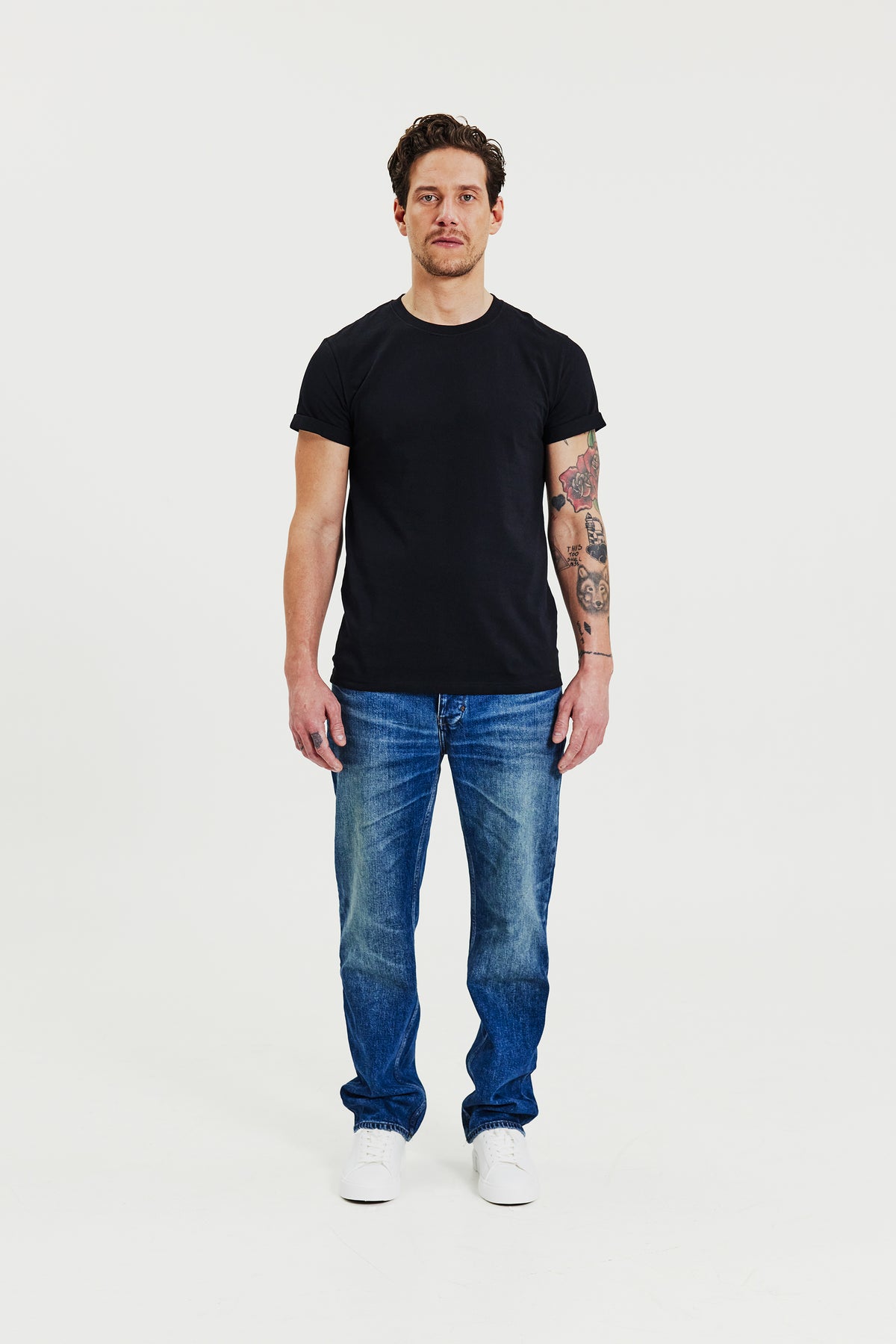 Roll-Up Tee Black