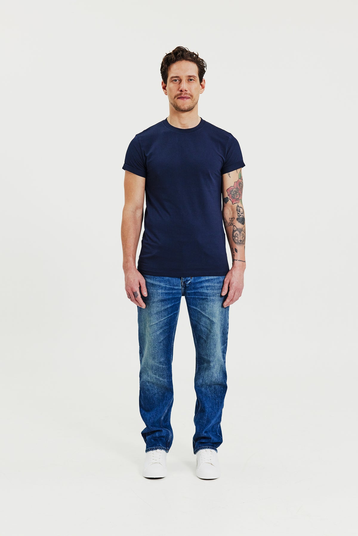 Roll-Up Tee Dark Navy
