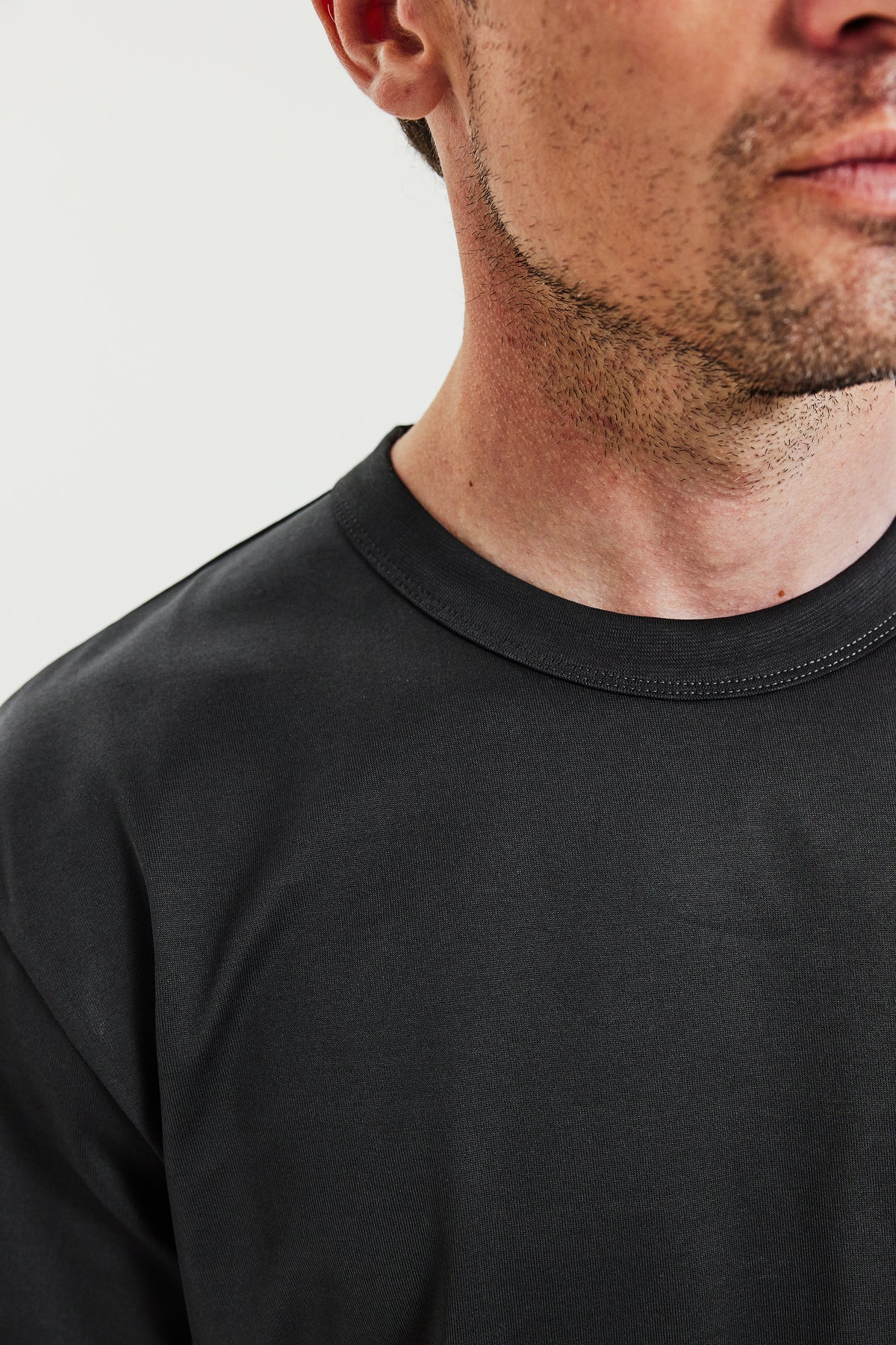 Crew-neck Pima Charcoal