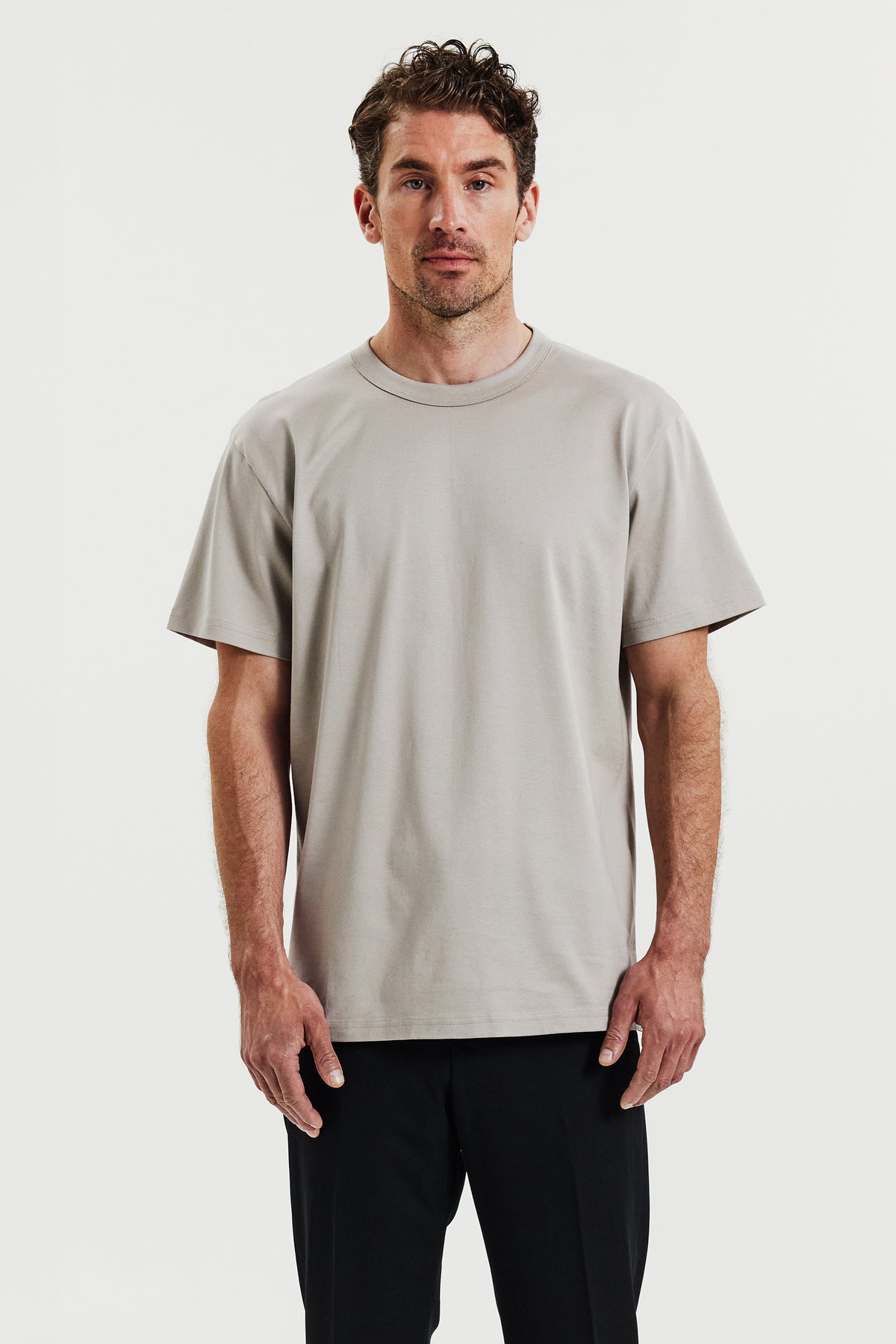 Crew-neck Pima Greige