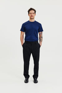 Crew-Neck Pima Navy Blue