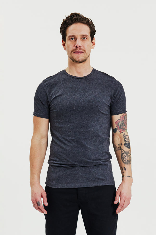 Crew-Neck 2-Pack Dark Grey Melange