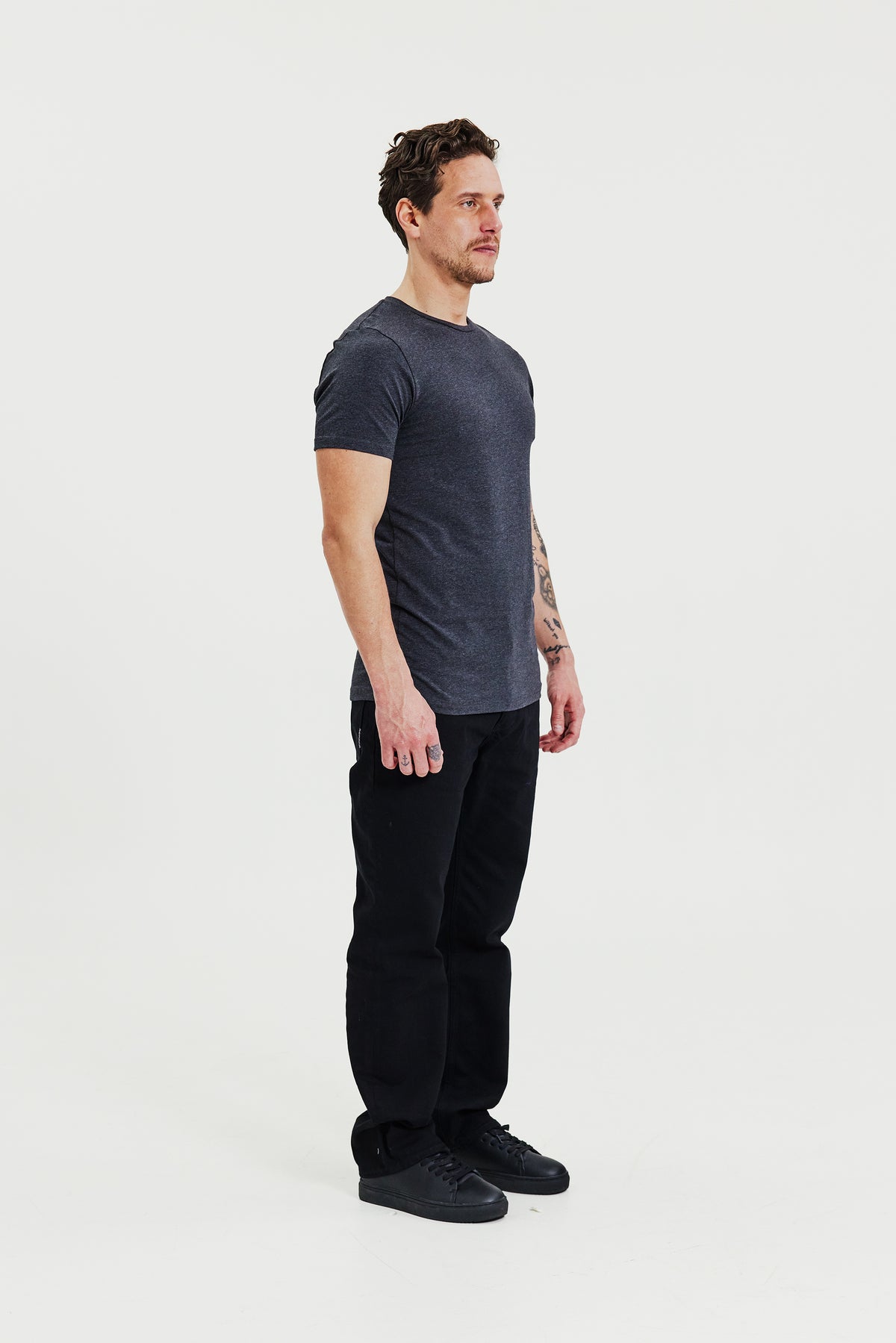 Crew-Neck 2-Pack Dark Grey Melange