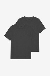 Crew-Neck 2-Pack Dark Grey Melange