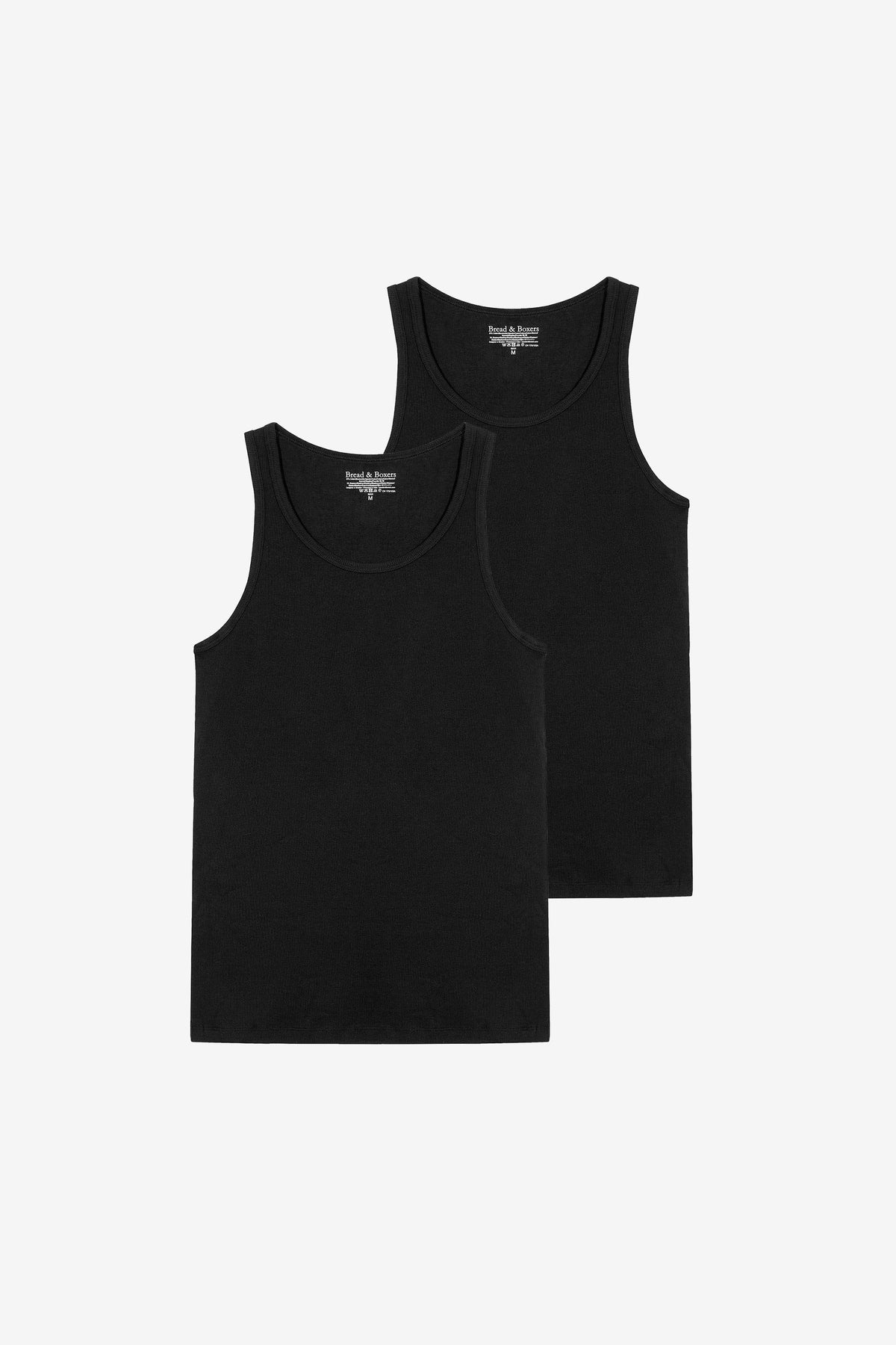 Tank Ribbed 2-Pack Black
