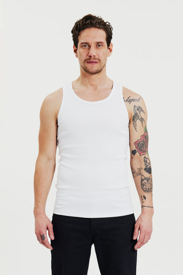 Tank Ribbed 2-Pack White