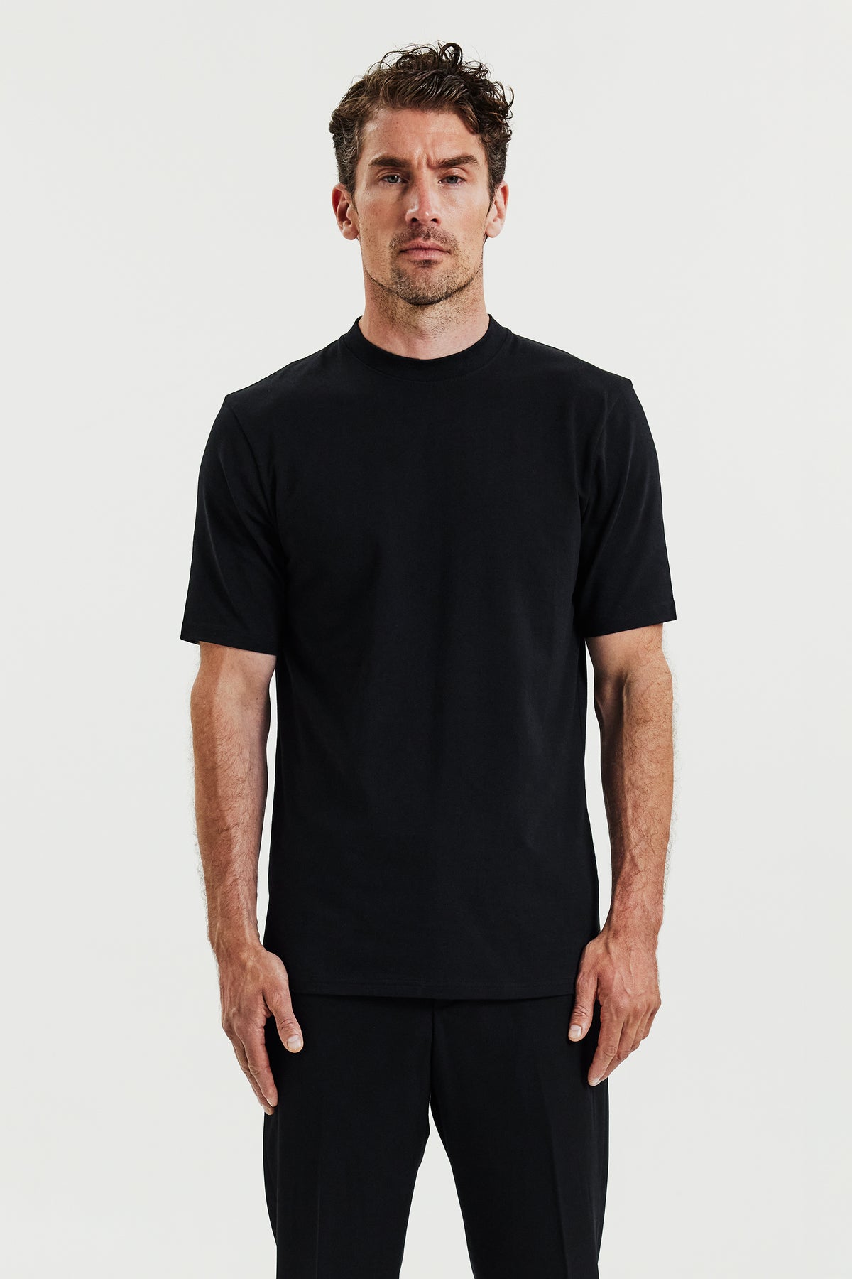 High Neck Tee Black